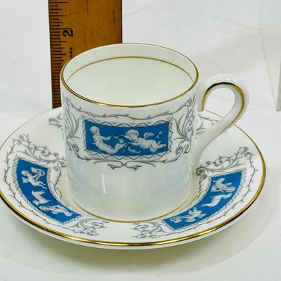 Vintage Coalport Revelry Blue Demitasse Cup & Saucer