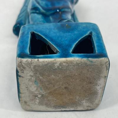 Kiln-Fired Chinese Wise Man with Fan Ceramic Figurine