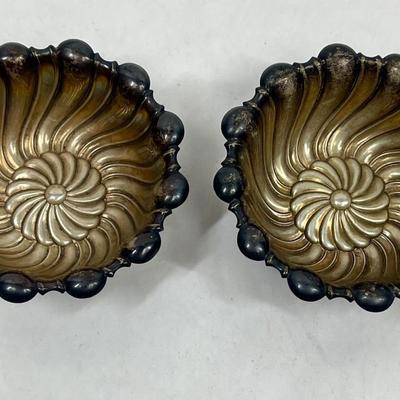 Pair of Silver Plated Swirl Design Bowls