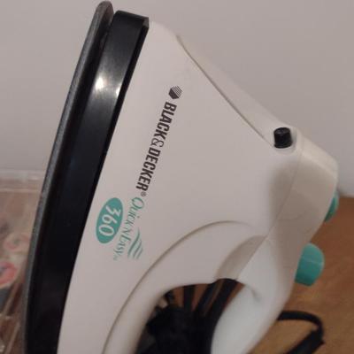 Accessories for Sewing/Fabric Care- Assortment of Thread, Iron, Ironing Board, Clothes Pins