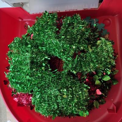 Seasonal Wreaths with Six Plastic Wreath Storage Boxes