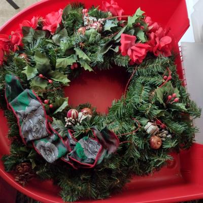 Seasonal Wreaths with Six Plastic Wreath Storage Boxes
