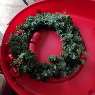 Seasonal Wreaths with Six Plastic Wreath Storage Boxes