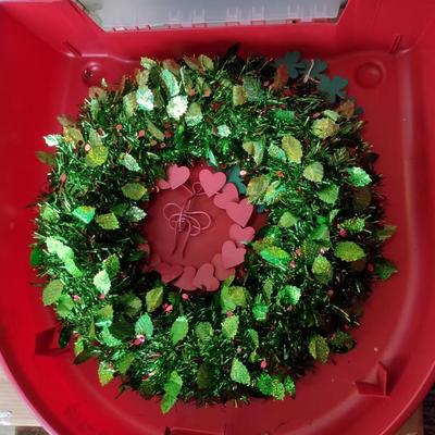 Seasonal Wreaths with Six Plastic Wreath Storage Boxes