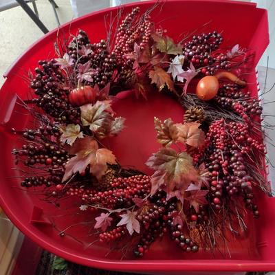 Seasonal Wreaths with Six Plastic Wreath Storage Boxes