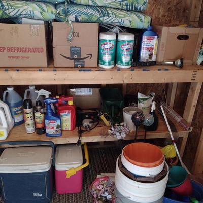 Collection of Household Goods- Light Bulbs, Lawn and Garden Solutions, Coolers, Home Repair Items, etc