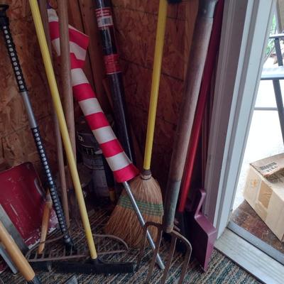 Assorted Hand Tools and Outdoor Items