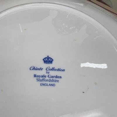 2 large china platters, Decor plates with COA, Large glass