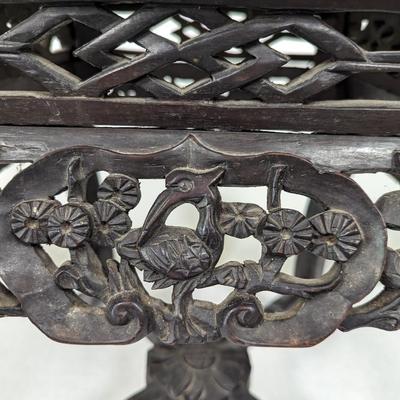 Wooden Tile Top Plant Stand