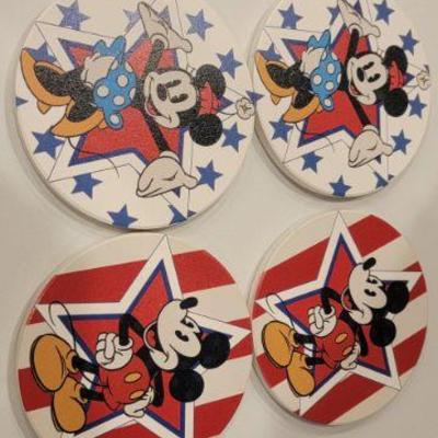 set of Mickey Minnie Coasters $6