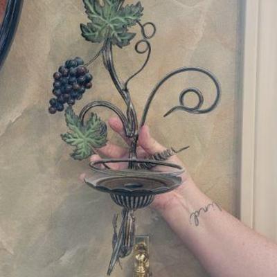 Grape vines candle wall decor x2 $12 each