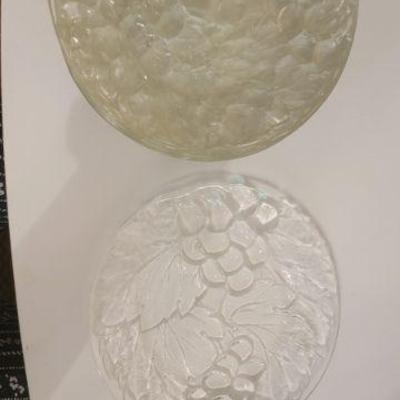 Clear Glass grape plates $6