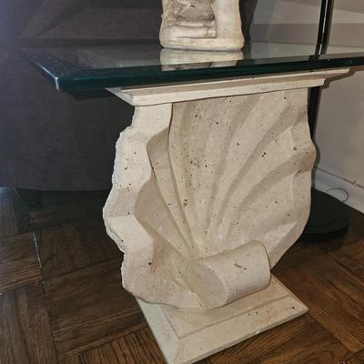Rare Fossil Stone Shell Side Table