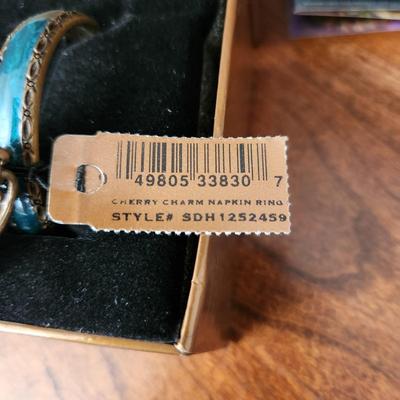 Jay Strongwater Cherry Charm Napkin Rings
