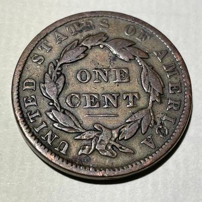 1837 CIRCULATED CONDITION U.S. CORONET VARIETY LARGE CENT AS PICTURED.