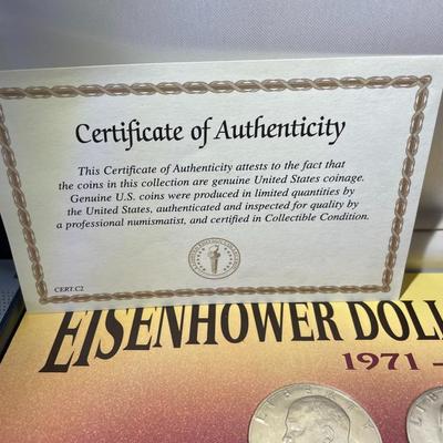 EISENHOWER DOLLAR COLLECTION 1971-1978 (21-COINS) FROM UNCIRCULATED-PROOF CONDITION AS PICTURED.
