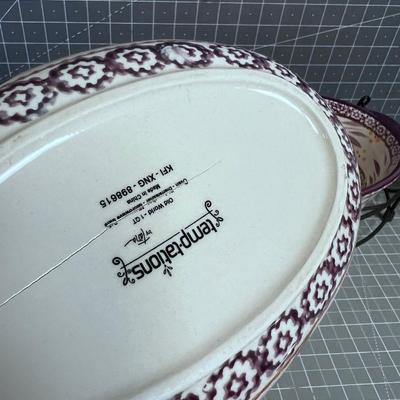 TEMPTATIONS Oval Casseroles and Serving Utensils, plus 1 Wire Cradle