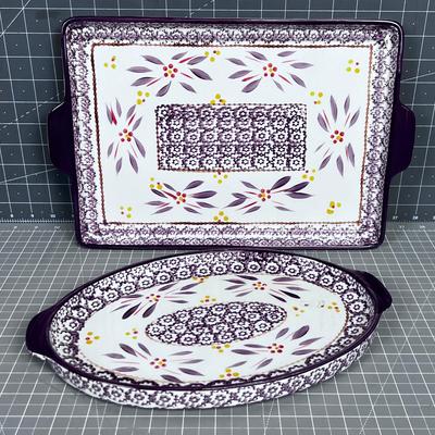 TEMPTATIONS Rectangle and Shallow Oval Baking Dish