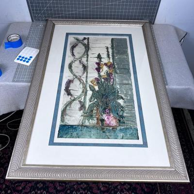 Framed Watercolor Large, Gold Tone Frame