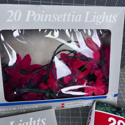 Silk Poinsette Lights