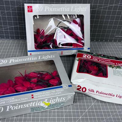 Silk Poinsette Lights