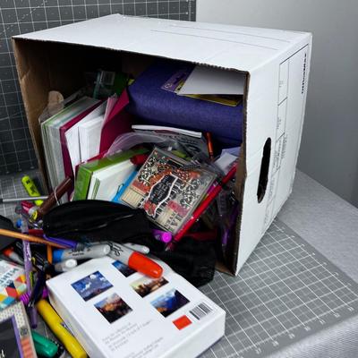 Super OFFICE SUPPLY Box; Pens, Pencils, Cards