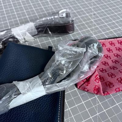 Dooney & Bourke Accessories; 2 make up Bags, 2 straps and 1 key fob