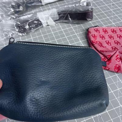Dooney & Bourke Accessories; 2 make up Bags, 2 straps and 1 key fob