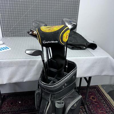 Golf Clubs & Bag, Mostly Woods and a putter