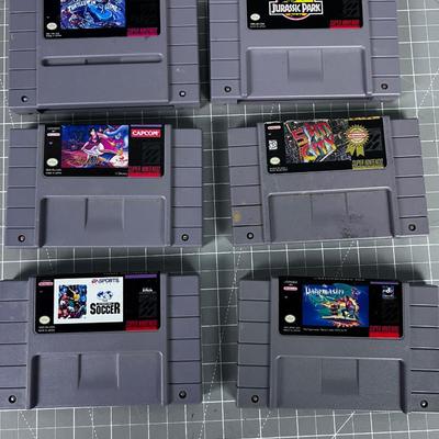 (6) Super Nintendo Cartridges, With Aladdin
