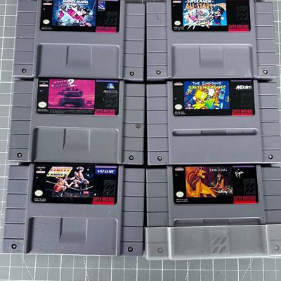 (6) Super Nintendo Cartridges, Lion King & Simpsons