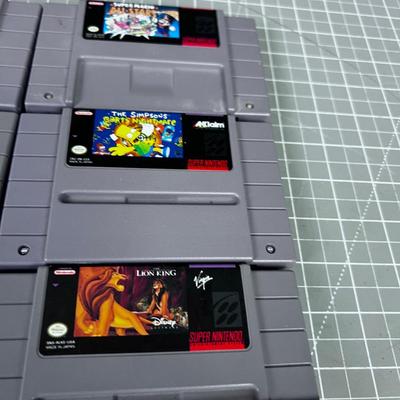 (6) Super Nintendo Cartridges, Lion King & Simpsons
