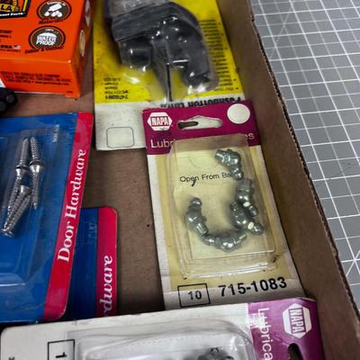 Garage Parts; Hinges Nuts and Bolts, Glue