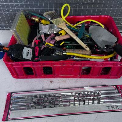 Crate Full of Tools, Carpenter, Yard, Automotive ETC.