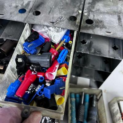 Parts Bin Full of Taps & Die, Alan Wrenches, Etc.