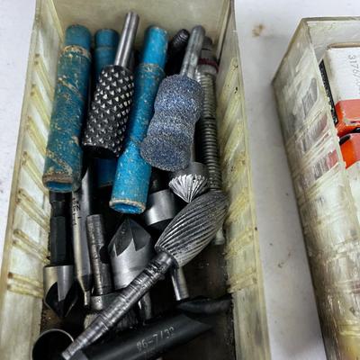 Parts Bin Full of Taps & Die, Alan Wrenches, Etc.