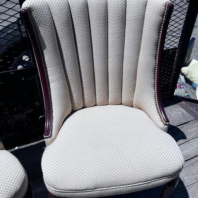 Pair of Queen Anne Parlor Chairs, Butter Tone