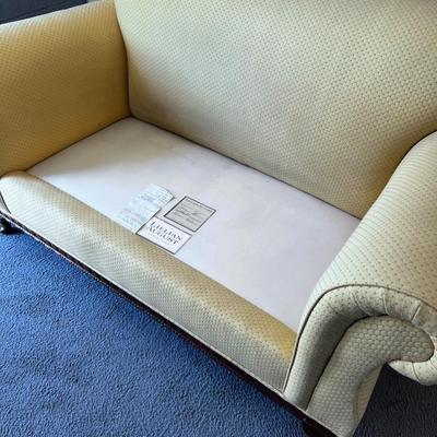 Light Gold Upholstered Love Seat By Lillian August