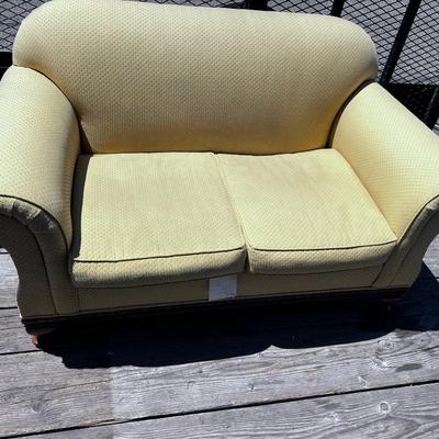 Light Gold Upholstered Love Seat By Lillian August