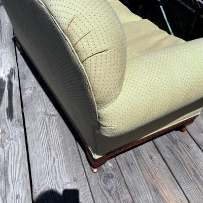 Light Gold Upholstered Love Seat By Lillian August