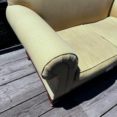 Light Gold Upholstered Love Seat By Lillian August