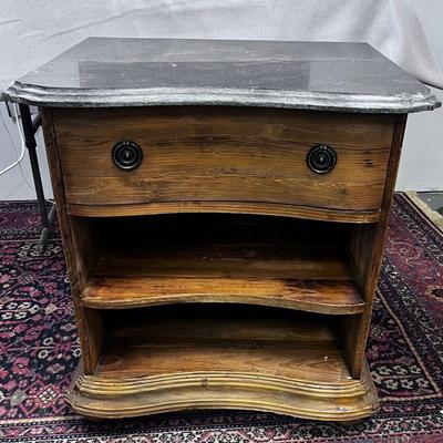 Rustic Marble top Night Stand