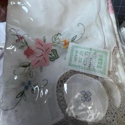 Basket of Linens Either New or Vintage