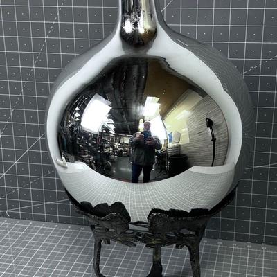 Mercury Glass Flask with Stand