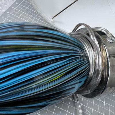Pair of Modern Glass Table Lamps with Shades (2) BLUISH