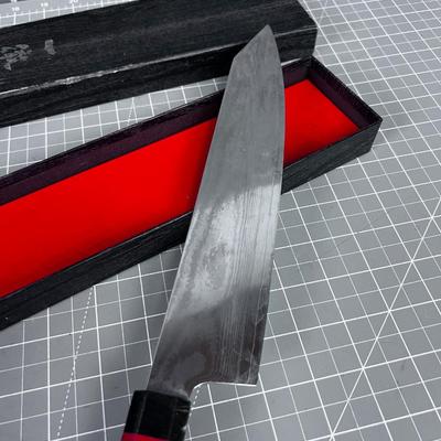 Japanese ETSU Knife - Damarcus Steel with Walnut Handle in Original Box