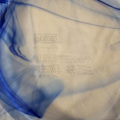 Pyrex Watercolor Blue Lagoon & Anchor Hocking Blue Glass Bakeware (K-JS)