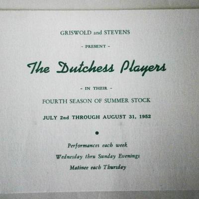 1952 CECILWOOD THEATRE Fishkill NY Summer Stock Program