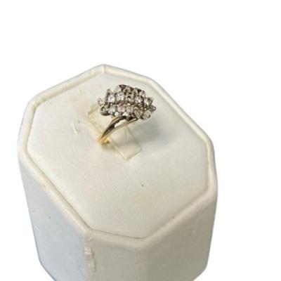 Stamped 14K Gold Diamond Cocktail Ring [4.28g]