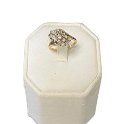 Stamped 14K Gold Diamond Cocktail Ring [4.28g]